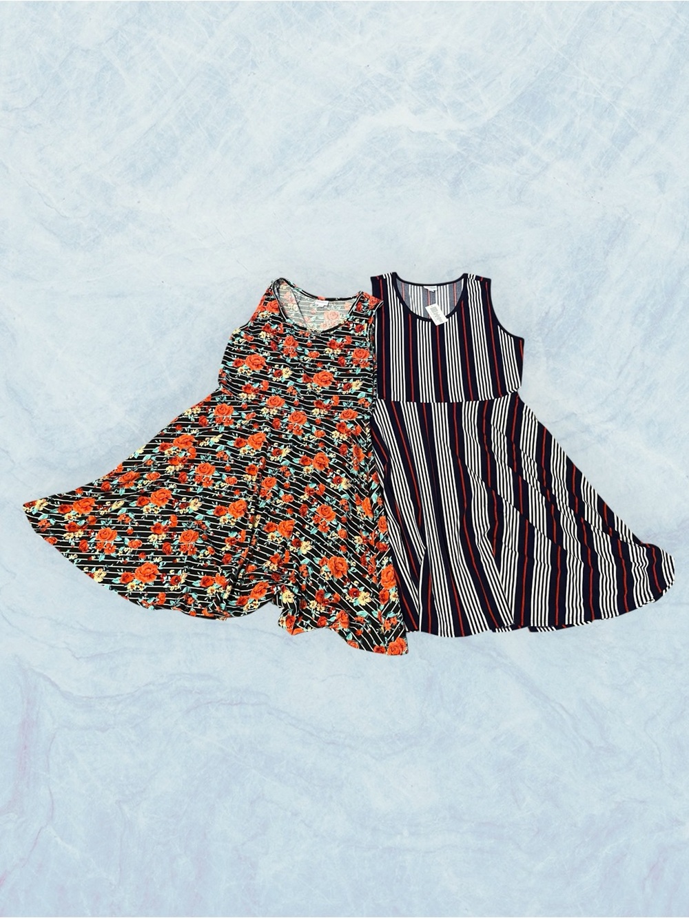 Set of 2 (Two) LULAROE Niki Sleeveless Dresses 2XL 1-NWT 1-EUC